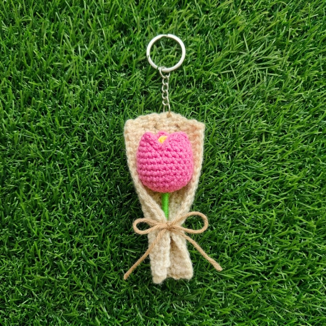 Forever Blooms - Single Crochet Flower Keychain