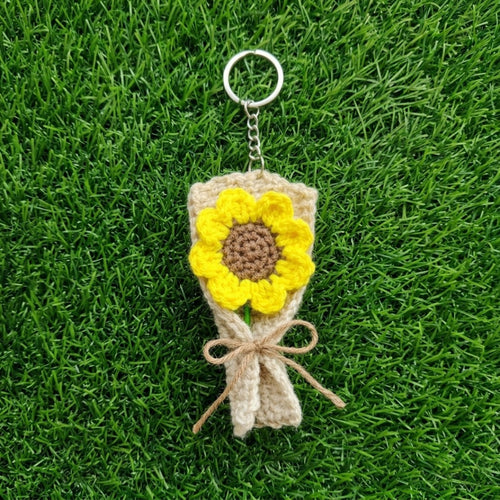 Forever Blooms - Single Crochet Flower Keychain