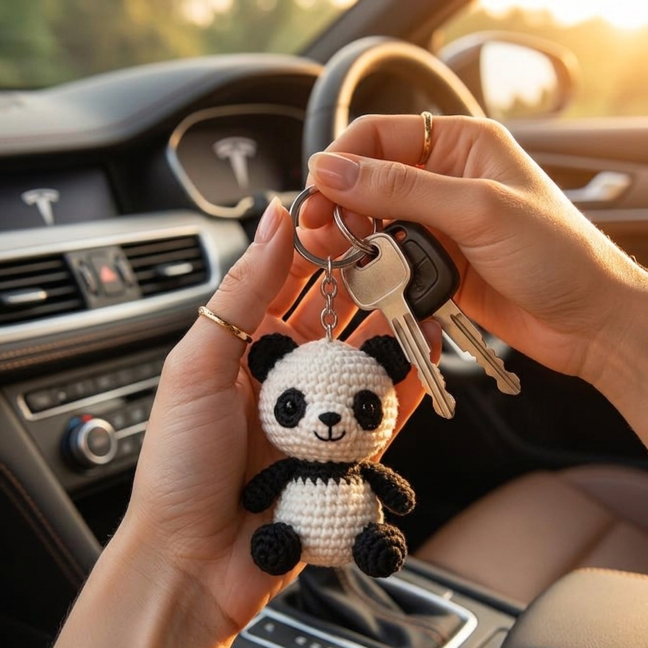 PandaPals – Handmade Crochet Panda Keychain
