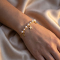 PetalDrops - Pearl & Charm Crochet Bracelet