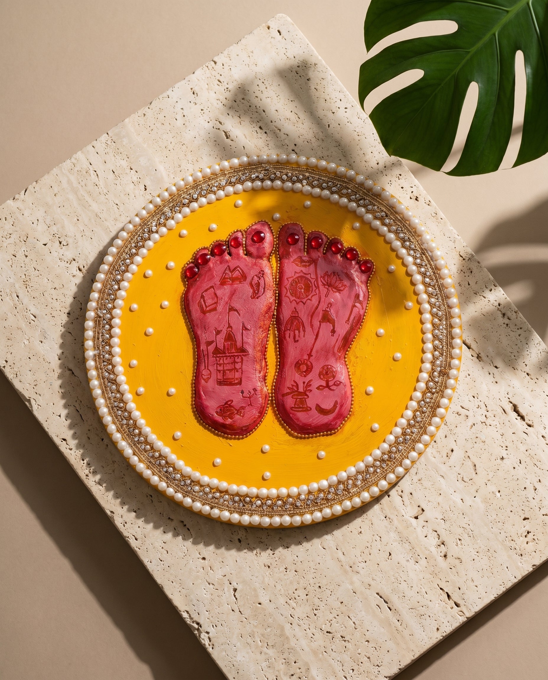 Shree Charan – Krishna Footprints Lippan Art