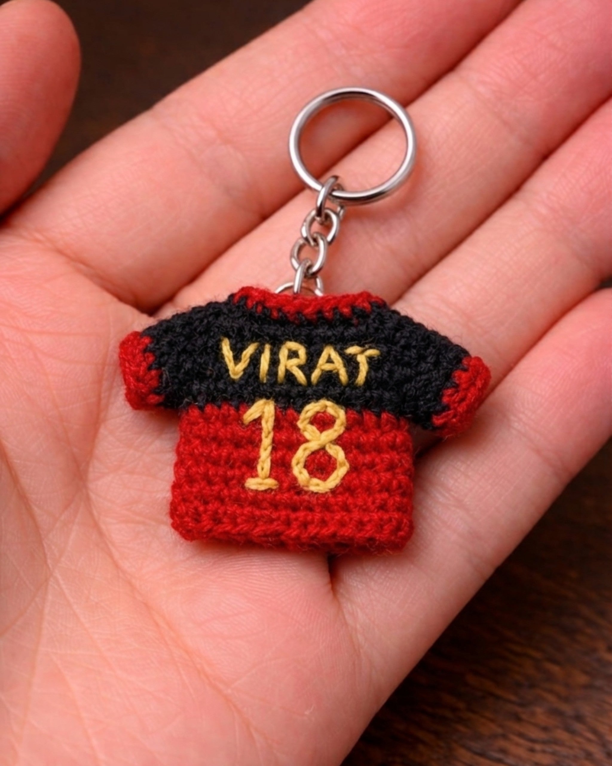 GameDay Charms - Royal Challengers Bengaluru Crochet Jersey Keychain