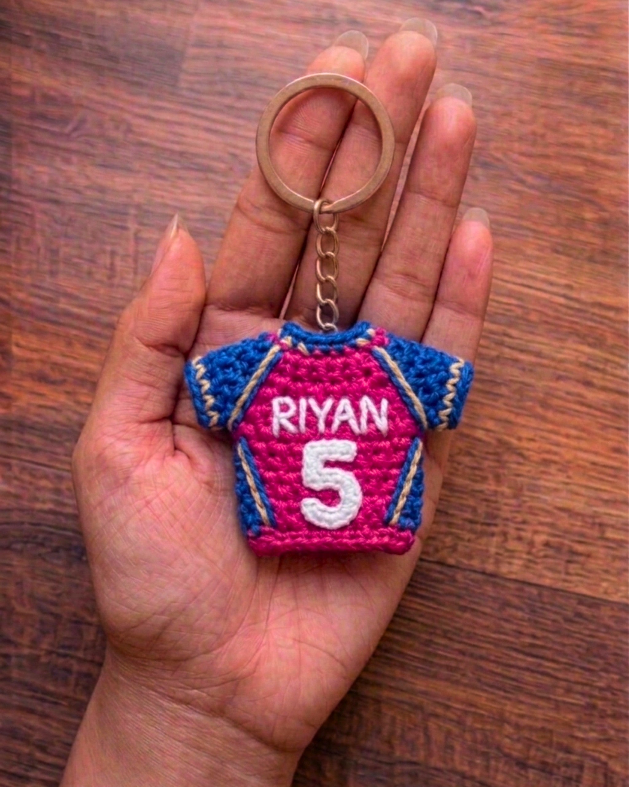 GameDay Charms - Rajasthan Royals Crochet Jersey Keychain