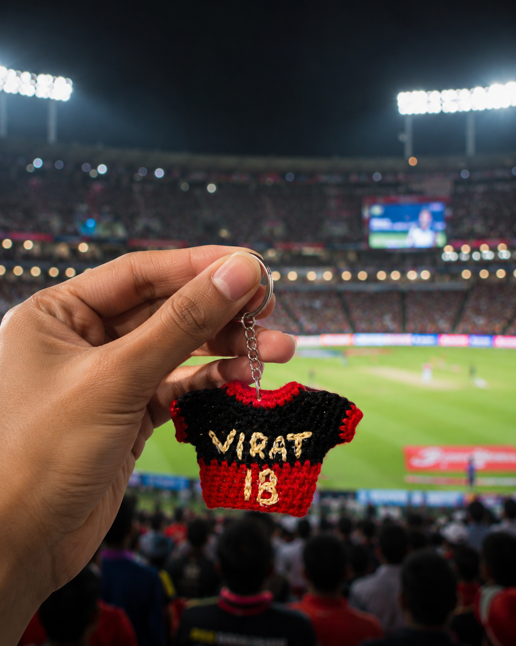 GameDay Charms - Royal Challengers Bengaluru Crochet Jersey Keychain