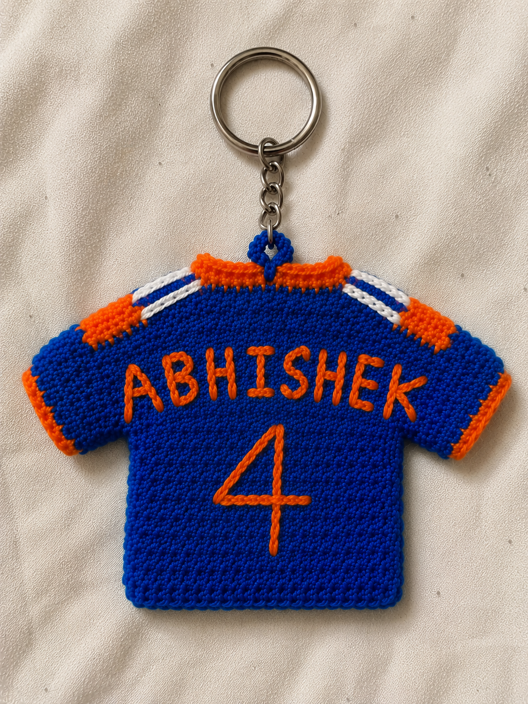 GameDay Charms – Team India Crochet Jersey Keyring – Abhishek 4
