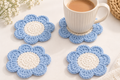 Handmade Crochet Flower Coaster Set ☕🌼 (Set of 4)