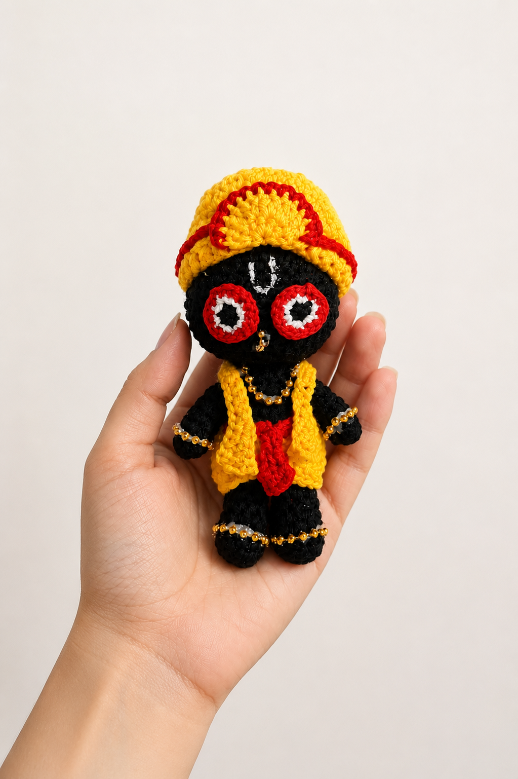 Handmade Crochet Lord Jagannath Doll | Premium Amigurumi Spiritual Gift