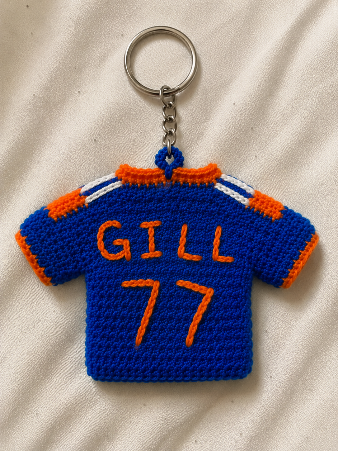 GameDay Charms – Team India Crochet Jersey Keyring – Gill 77