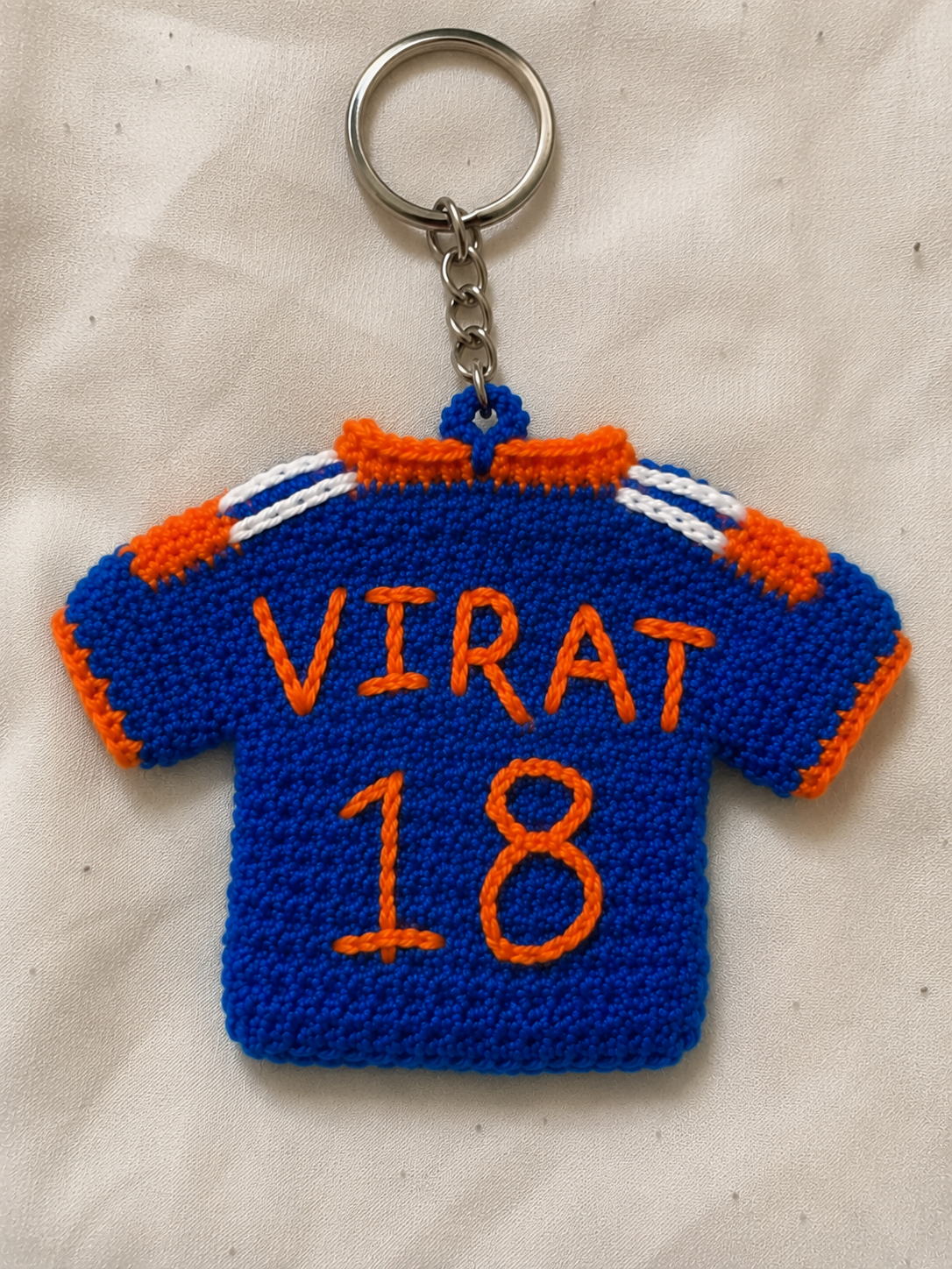 GameDay Charms – Team India Crochet Jersey Keyring – Virat 18