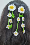 🌼 Daisy Crochet Hair Vine Clip | Handmade Floral Hair Accessory