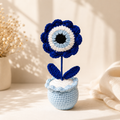 Handmade Crochet Evil Eye Flower Pot | Lucky Home Decor