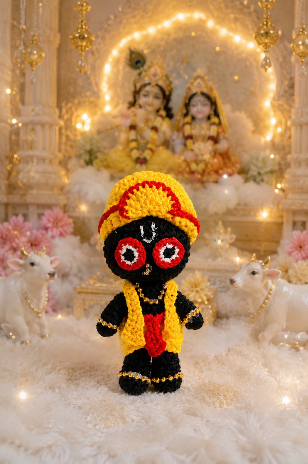 Handmade Crochet Lord Jagannath Doll | Premium Amigurumi Spiritual Gift