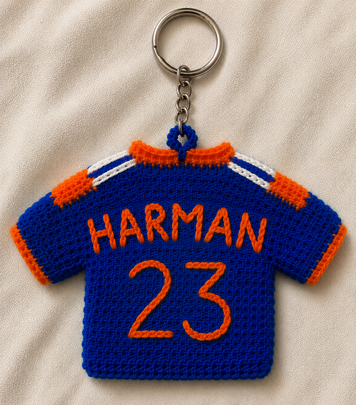 GameDay Charms – Team India Crochet Jersey Keyring – Harman 23