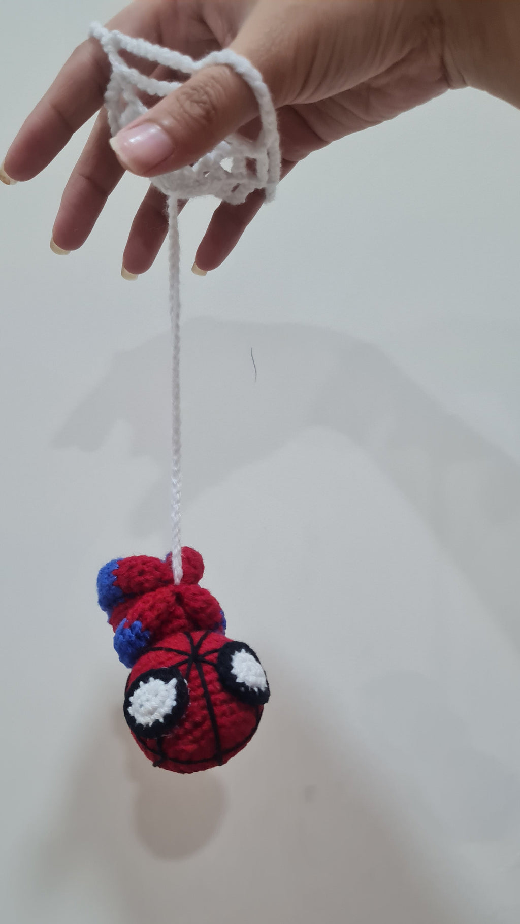 🕷️ Spider-Man Crochet Car Hanging | Handmade Rear View Mirror Charm