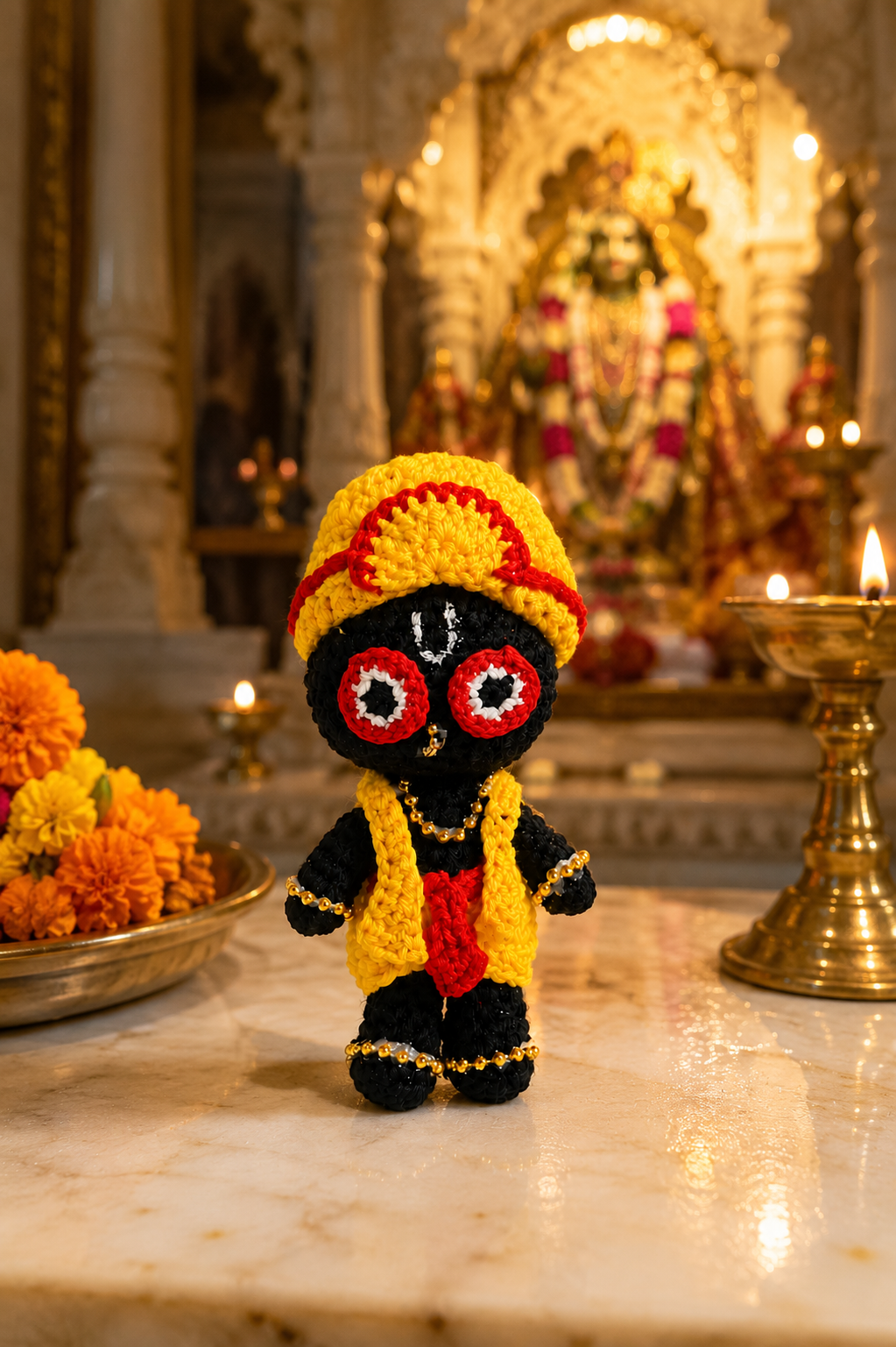 Handmade Crochet Lord Jagannath Doll | Premium Amigurumi Spiritual Gift