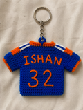 GameDay Charms – Team India Crochet Jersey Keyring – Ishan 32
